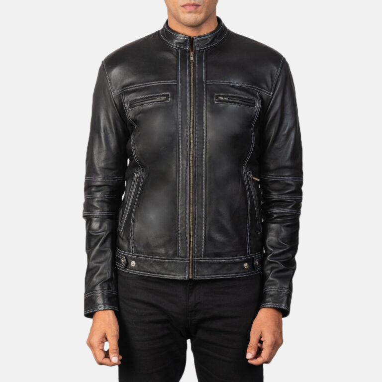 Mens Youngster Black Leather Biker Jacket6183-5-1568989392911